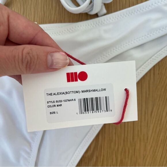 Solid & Striped Alexia High Cut Wrap Tie White Marshmallow Swim Suit Size Large - Picture 11 of 11